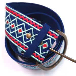NWT WYETH x Frida Kahlo Blue Geometric Classic Ribbon Belt